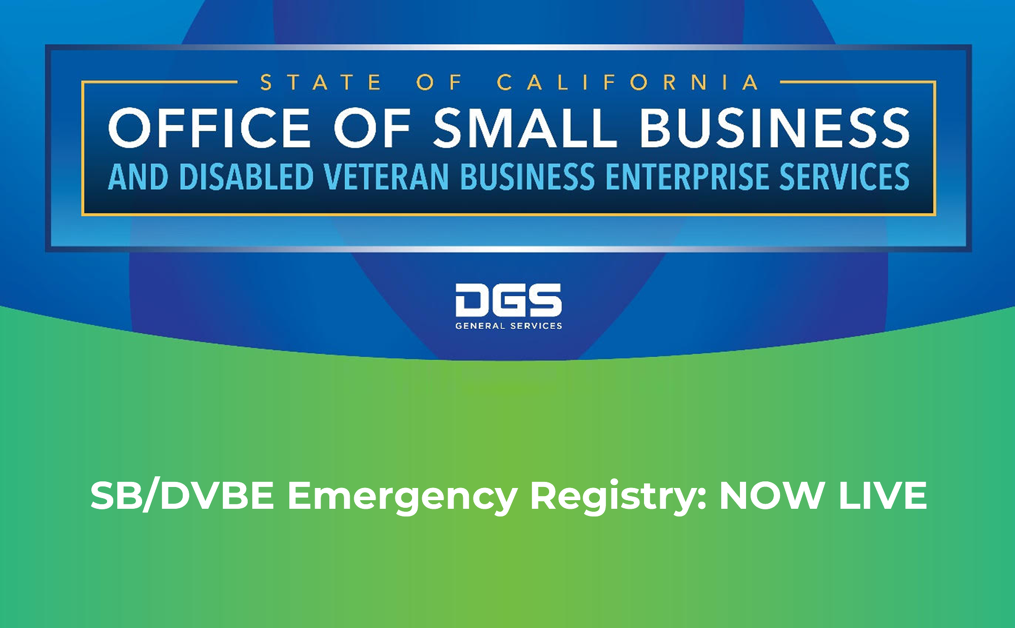You are currently viewing SB/DVBE Emergency Registry: NOW LIVE